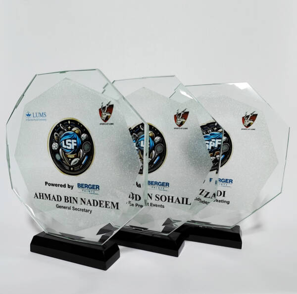 Octagon shape Crystal Award