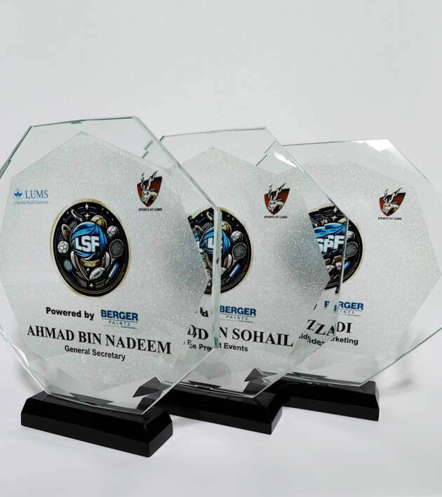 Octagon shape Crystal Award