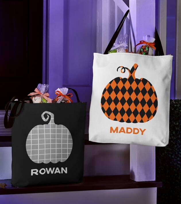 New Preppy Print Pumpkin Tote Bag