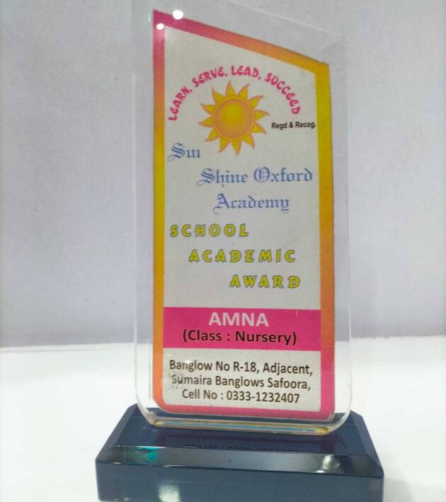 CRYSTAL GLASS GLITTER  AWARD